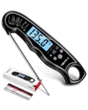 Meat Thermometer, Instant Read Food Thermometer Waterproof Ultra Fast Digital Cooking Thermometer with Large LCD Backlight Calibration for Candy Grill BBQ Baking Water Milk Smoker Oil Liquids