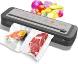 MegaWise Powerful Compact Vacuum One-Touch Automatic Food Sealer 10 bags – Grey