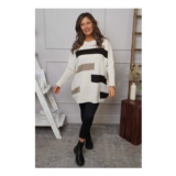 Melva Block Knitted Jumper Stone