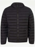 Mens Black Lightweight Padded Hooded Jacket Size XS-5XL 10% Off With Reward Points Free C&C