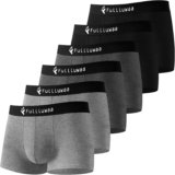 Mens Boxers 6-Pack – Soft Skin-Friendly Cotton, Elastic Waist, Breathable Fitted for Men, Tagless All-Day Comfort