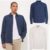 Mens Dark Blue Waffle Shacket S – 4XL / Light Grey Pique Textured Pocket Co-ord Shacket – Free C&C
