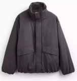 Mens Grey Sueded Boxy Bomber (M-4XL) / Charcoal Funnel Neck Padded Coat (S-4XL) £11.52 Free C&C