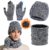 Mens Hat Scarf and Gloves Set 3 in 1 Mens Beanie Hat Scarf and Touch Screen Gloves Set Thermal Fleece Lined Touch Screen Gloves Knitted Cap Neck Warmer Cold Weather Sets for Men Women