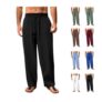 Mens Linen Cotton Pants with Pockets, Black