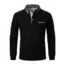 Mens Long Sleeve Black Polo Shirt