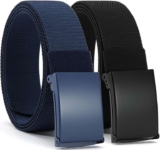 Mens Nylon Ratchet Belt 2 Pack with Slide Buckle (Black & Blue). Sold & Shipped by Haul Global