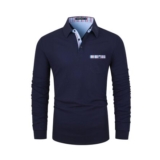 Mens Premium Long Sleeve Polo Shirt Casual Cotton T-Shirt with Real Pocket