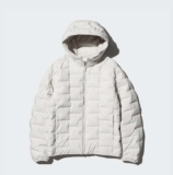 Mens UNIQLO PUFFERTECH Water-Repellant Parka, Off-White – Select Limited Sizes – Free Click & Collect
