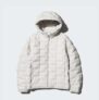 Mens UNIQLO PUFFERTECH Water-Repellant Parka, Off-White – Select Limited Sizes – Free Click & Collect