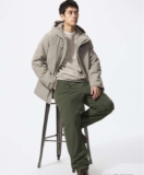 Mens UNIQLO Warm Lined Water-Repellant Trousers, Olive – Sizes XS – L – Free Click & Collect