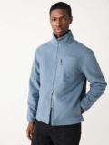 Mens Utility Style Polar Fleece Full Zip Jacket, Steel Blue – Sizes XS – XXL – Free Click & Collect