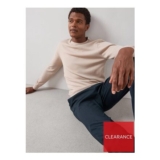 Merino Wool Long Sleeve Crew Neck Jumper – Beige