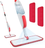 Microfibre Spray Buckets Mop for Cleaning Floors, 2 Reusable Mops Washable Pads, 360 Swivel Head Ensure Hygiene has No Blind Spots, Suitable for All Floor ( Red )