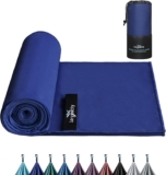 Microfibre Towel – 3060cm Silver-ion Infused Fabric Quick Dry Towels for Adults Lightweight & Highly Absorbent, Microfibre Beach Towel for Gym, Yoga, Travel, Camping and Hiking, San Marino Blue