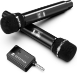 Microphone wireless, Wireless Microphones with One-to-One Chip Connection, 40H Rechargeable Battery, 200FT Range, Plug and Play, Ergonomic Design,Less Latency Singing Microphone for Karaoke, Party