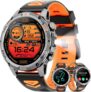 Military Smartwatch for Men Answer/Make Calls, 1.46 HD GPS Fitness Tracker with LED Flashlight, Heart Rate Sleep Monitor, IP68 Waterproof Smart Watch Compatible with iOS Android (Black)