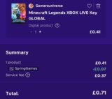 Minecraft Legends – Xbox / PC Windows £0.90 – sold by Gamersuniverse w/ code