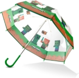 Minecraft Stick Umbrella for Kids, Transparent Clear Dome with J-Shaped Handle