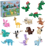 Mini Building Blocks Animals Toys – 12 Pack Party Bag Fillers, Party Bag Fillers for Kids, Birthday Present Gifts, Exchange Goodie Loot, Pass The Parcel Prizes, End of Term Gifts for Children Blocks B
