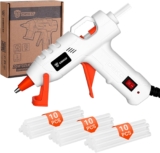 Mini Hot Glue Gun Kit: DEKOPRO 20W Hot Glue Gun with 30 x 7mm Glue Sticks for School Projects,Hobbies,Crafting,DIY,Arts & Home Repairs on Wood,Fabric,Plastic & More White-Orange