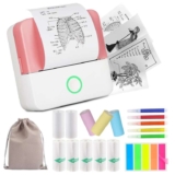 Mini Pocket Thermal Printer Bluetooth Inkless Photo & Label Maker for Android iOS with 10 Paper Rolls