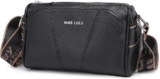 Miss Lulu Woman Crossbody Bag, Shoulder Bag Genuine Leather, Purse for Women, Handbag Splash-proof, Adjustable Shoulder Strap