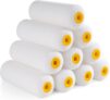 Mister Rui Gloss Roller, 10 Packs 4 Inch Mini Roller for Painting, Small Roller Set, Foam Brush, Paint Roller 4 Inch, Mini Paint Roller Cover, 4 Inch Foam Rollers for Painting Walls, Cabinets