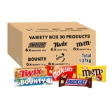Mixed Chocolate Bars Bulk Box 30 Pieces (1.37kg) M&Ms, Snickers, Twix, Bounty & Maltesers