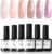 Modelones Gel Nail Polish Set, 6 Colors Nude Pink Gel Polish Summer Gel Nail Polish Set Soak Off Glitter Nail Gel Nail Art DIY Manicure Salon and Home for Women