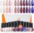 Modelones Nail Polish Set 12 Colors White Nude Nail Polish Set Pink Nail Varnish Purple Brown Nail Polish Finger Nail Polish Bulk Manicure Diy Nail Art Salon Home