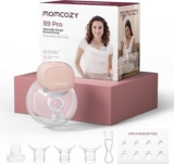 Momcozy S9 Pro Updated Wearable Breast Pump, Hands-Free, Longest Battery Life & LED Display, Portable Electric Breast Pump with 2 Modes & 9 Levels – 24mm (Pink, 1 Count)