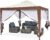 Mondeer Garden Gazebo 3x3m, Heavy Duty Outdoor Patio Pavilion with Double Tier Roof and Netting Sidewalls, Metal Frame, Luxury Modern Style