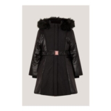 Monsoon Shine Panel Belted Coat Black