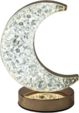Moon-Shaped LED Table Lamp – USB Rechargeable, Battery-Operated, 3-Way Dimmable Cordless Bedside or Desk Lamp, Charming Décor for Bedroom, Living Room, Dining Table Aesthetic Gift