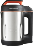 Morphy Richards Soup Maker, 1.6L Dual Programme, Serrator Blade, Easy Clean, Keep Warm, LED Countdown, Add to Function, Detachable Power Cord, Stainless Steel, 501022