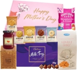 Mothers Day Tea & Treats Gift Hamper Tea, Chocolates, Assorted Biscuits, Popcorn, Fudge in Luxury Gift Box Mothers Day Gift for Her, Girlfriend, Grandma, Wife