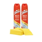 Mr Sheen Multi-Surface Polish Bundle: 2x 250ml Spray, 4 Cloths