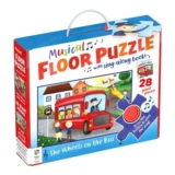 Musical Floor 28-Piece Puzzle with Sing-along Book: The Wheels on the Bus