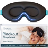 MyHalos 100% Blackout Sleep Masks for Women & Men – Zero Eye Pressure Eye Mask for Sleeping
