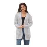 MyShoeStore Womens Chunky Cable Knit Cardigan with Pockets Open Front Sweater