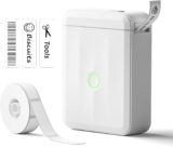 NIIMBOT Label Maker Machine, D110 Upgraded Version Sticker Printer Maker with 1 Roll White Starter Label Paper, Thermal Label Printer for School Office Home Organization