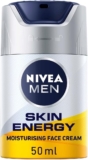 NIVEA MEN Skin Energy Moisturising Creme (50 ml), Face Cream for Men Infused with Caffeine, Revitalising Face Cream Fights Signs of Tiredness, Mens Skin Care Essentials (Packing may vary)