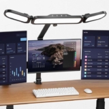 NUERPO LED Desk Lamp with Clamp Adjustable Swing Arm Dimmable Eye-Care Light for Home Office – White 20cm / 1050 Lm