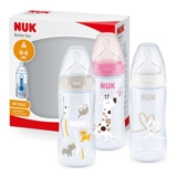 NUK First Choice Baby Bottles Set, 0-6 Months, 3-Pack, BPA-Free