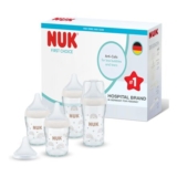 NUK Perfect Match Glass Baby Bottles, 0 Months, 120/230ml, 4-Pack