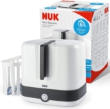 NUK Vario Express Bottle Steriliser Steam Sterilises up to 6 Baby Bottles & Accessories in 6 Minutes Auto Switch Off Removable Basket & Poles UK 3 Pin Plug