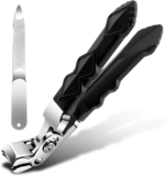 Nail Clippers Set, Jemey Long Hand Angled Head Toe Nails Clippers, Wide Jaw Toenail Clippers for Thick Nails, Heavy Duty Nails Cutter Easy Trimming Fingernail Clipper for Men Women Senior and Adult