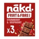 Nakd. Fruit & Fibre Strawberry & Raspberry3x44g