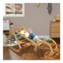Natural AIYAPLAY 5-in-1 Toddler Climbing Frame with Ramp and Arch